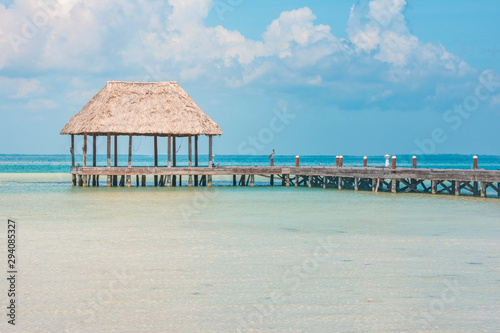 Paradise Beach at Holbox Island in the Caribbean Ocean of Mexico © JoseLuis