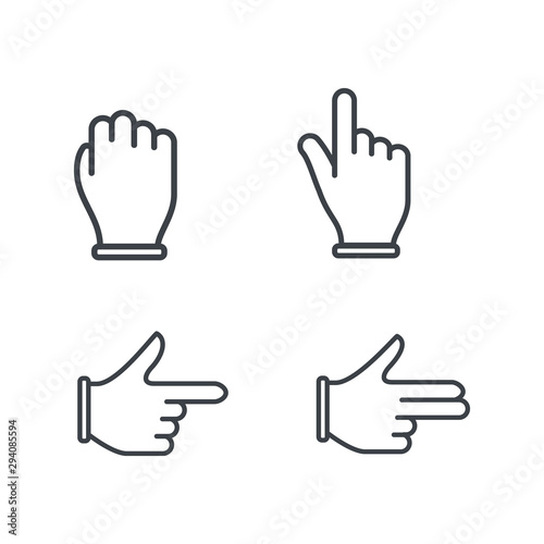 Hand gesture set icon logo