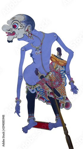 Puppet or Wayang Kulit, one of the traditional art of Java, Indonesia. Mahabharata and ramayana story adopted from india. Tells the story of a day in the life of human photo