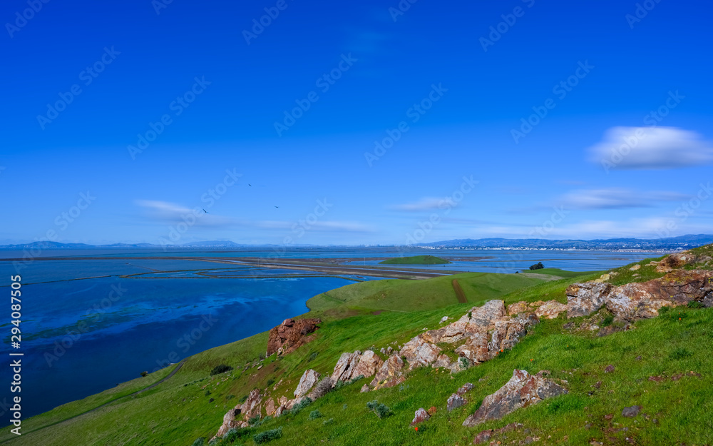 Landscape with Coyote Hills and blue sky