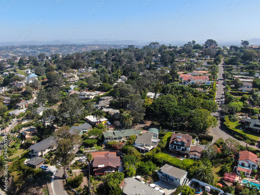 Aerial view of Del Mar coastline