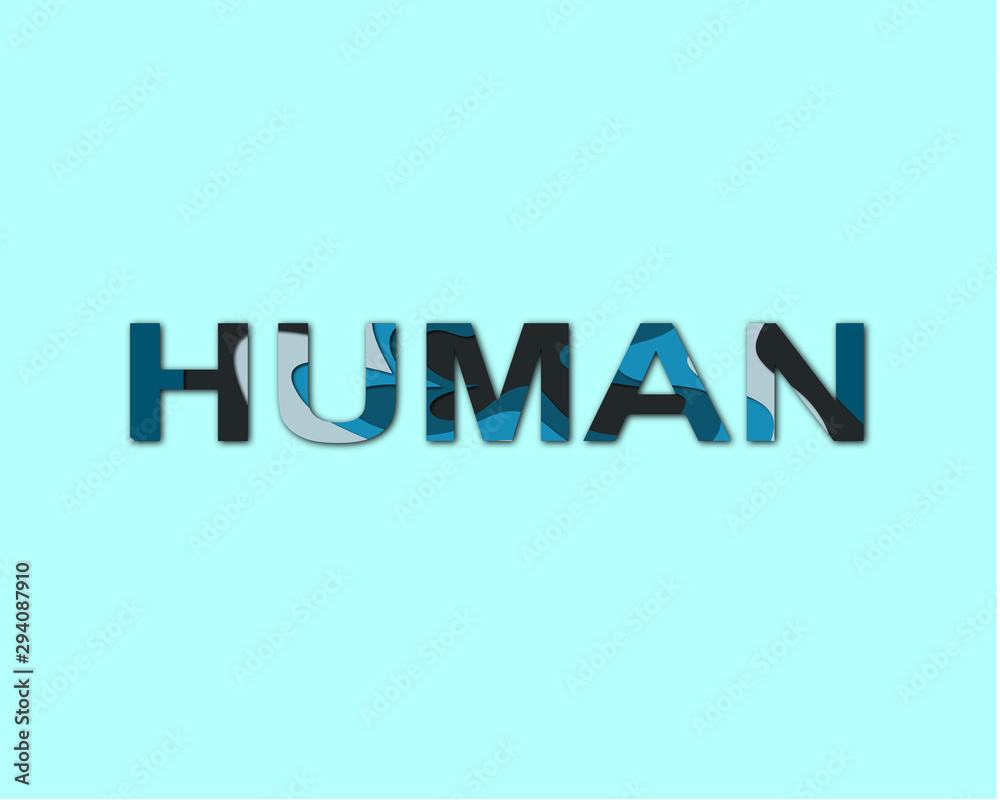 logo HUMAN paper cut background logo HUMAN paper cut background