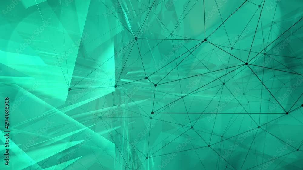 Connected dots and lines and abstract geometric shapes 4k background
