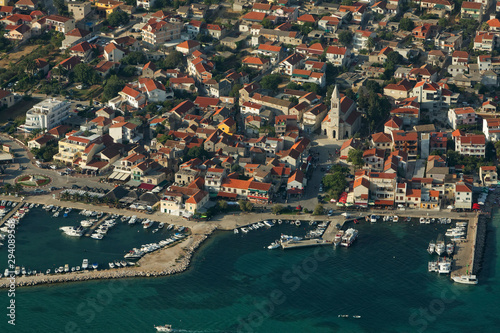 Fototapeta Naklejka Na Ścianę i Meble -  Aerial view of Pakostane town in in Dalmacija