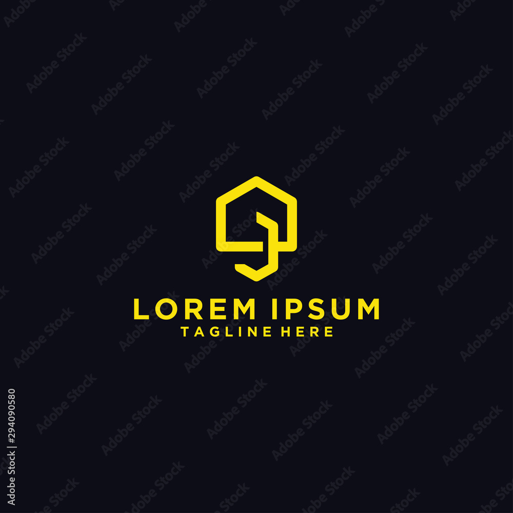 Obraz premium Abstract vector logo combines house and the letter J.