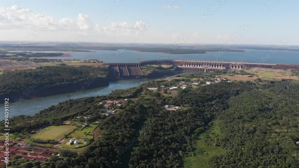 Itaipu hydroelectric power plant (Foz do Iguacu, Parana, Brazil) aerial view Itaipu hydroelectric power plant (Foz do Iguacu, Parana, Brazil) aerial view