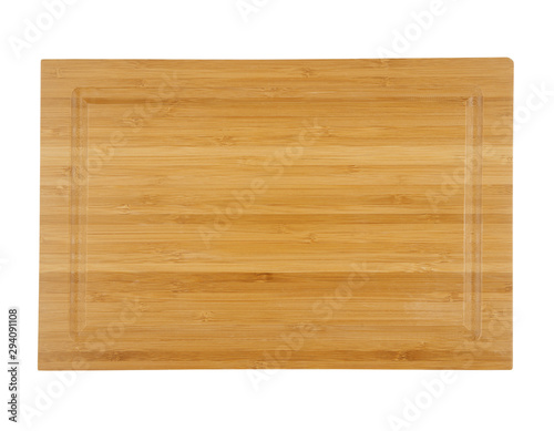 Natural brown wooden cutting board.