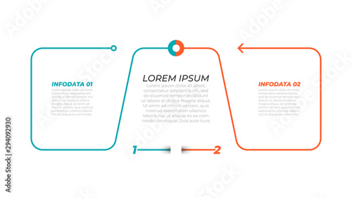 Vector infographic thin line element for infographic. Business concept with 2 options, steps, processes. Can be used for workflow diagram, info chart, graph, presentations.