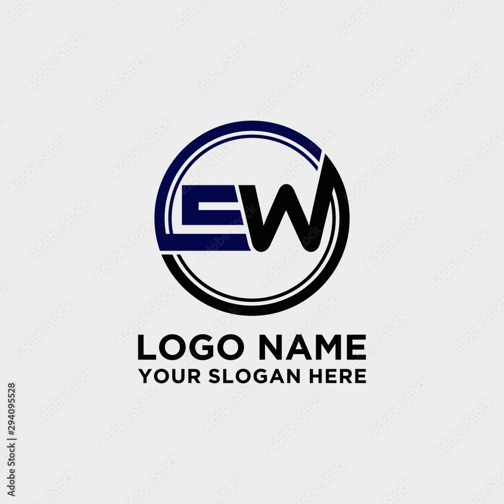 Circle logo with the letter EW inside. letters connecting with circles. Logo circle modern abstract Circle logo with the letter EW inside. letters connecting with circles. Logo circle modern abstract