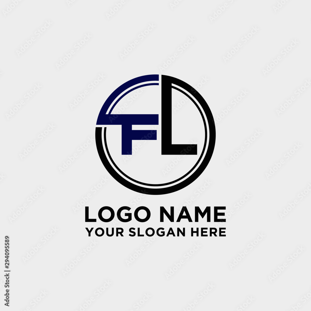 Circle logo with the letter FL inside. letters connecting with circles. Logo circle modern abstract Circle logo with the letter FL inside. letters connecting with circles. Logo circle modern abstract