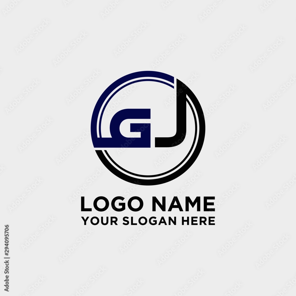 Circle logo with the letter GJ inside. letters connecting with circles. Logo circle modern abstract Circle logo with the letter GJ inside. letters connecting with circles. Logo circle modern abstract