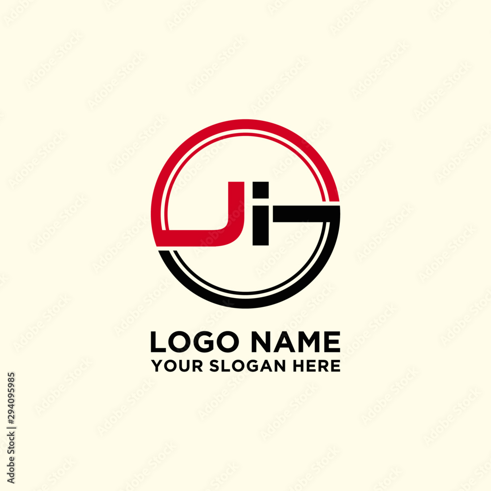 Circle logo with the letter JI inside. letters connecting with circles. Logo circle modern abstract Circle logo with the letter JI inside. letters connecting with circles. Logo circle modern abstract