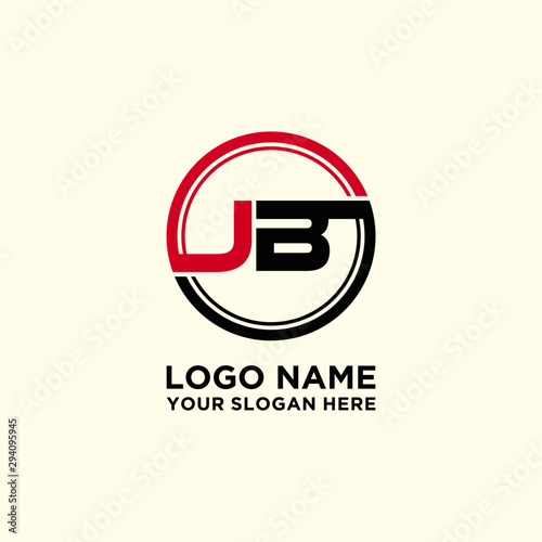 Circle logo with the letter JB inside. letters connecting with circles. Logo circle modern abstract