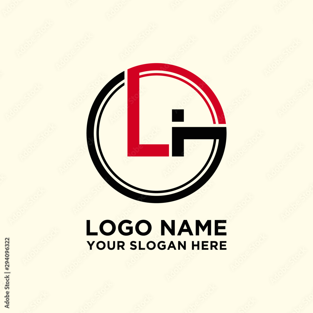 Circle logo with the letter LI inside. letters connecting with circles ...