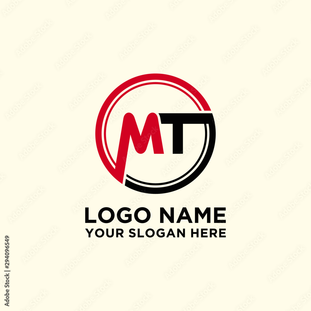 Circle logo with the letter MT inside. letters connecting with circles ...