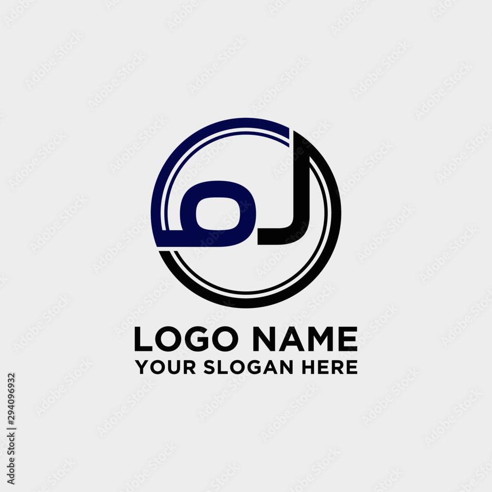 Circle logo with the letter OJ inside. letters connecting with circles. Logo circle modern abstract Circle logo with the letter OJ inside. letters connecting with circles. Logo circle modern abstract