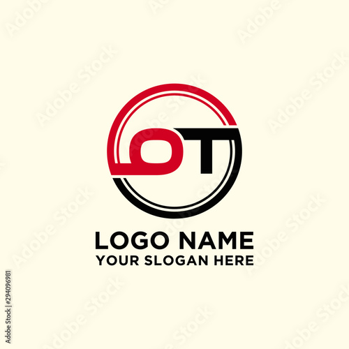 Circle logo with the letter OT inside. letters connecting with circles. Logo circle modern abstract
