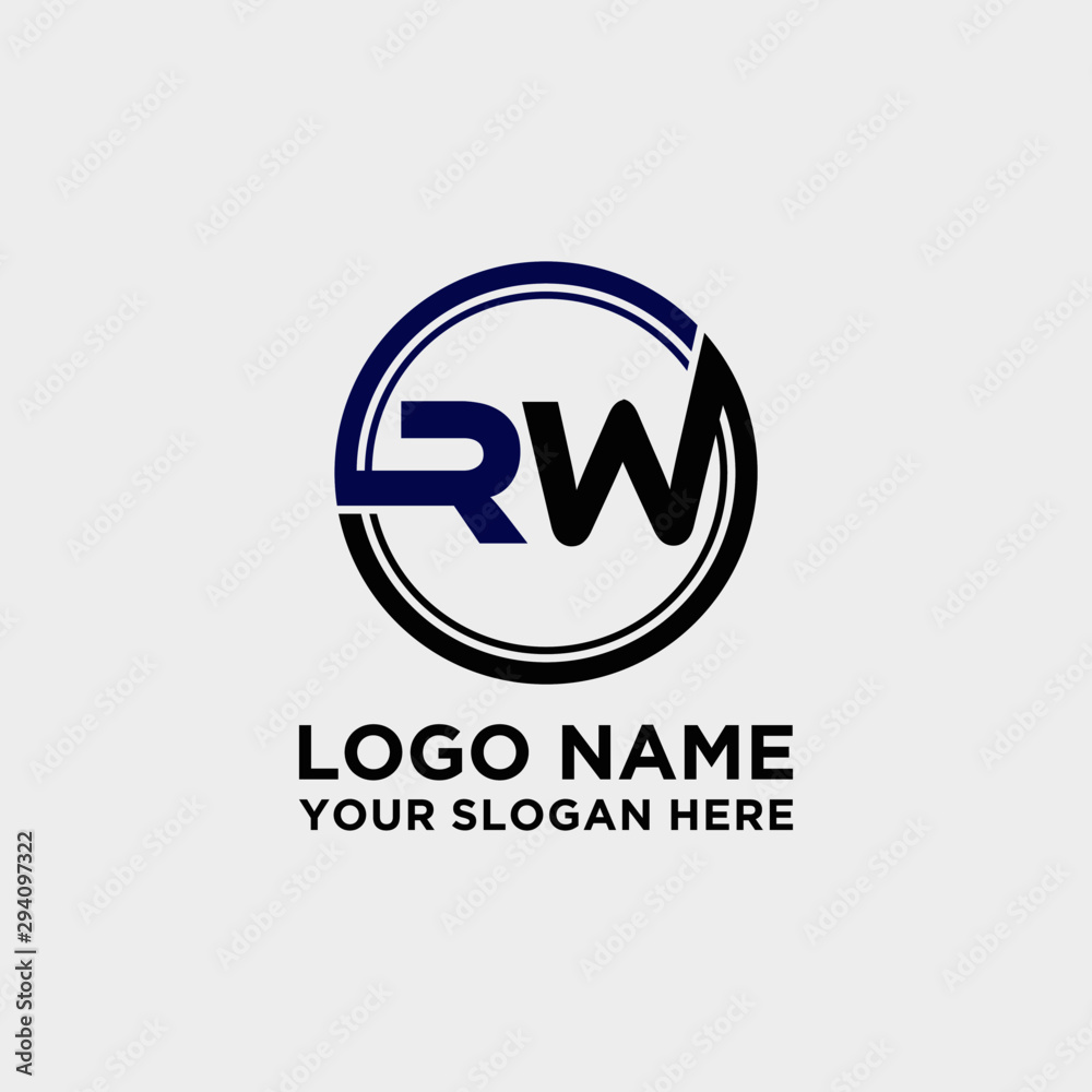 Circle logo with the letter RW inside. letters connecting with circles. Logo circle modern abstract Circle logo with the letter RW inside. letters connecting with circles. Logo circle modern abstract