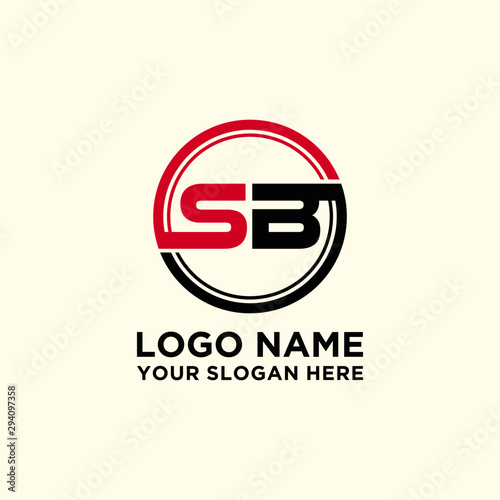 Circle logo with the letter SB inside. letters connecting with circles. Logo circle modern abstract