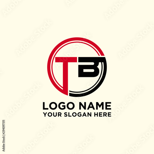 Circle logo with the letter TB inside. letters connecting with circles. Logo circle modern abstract