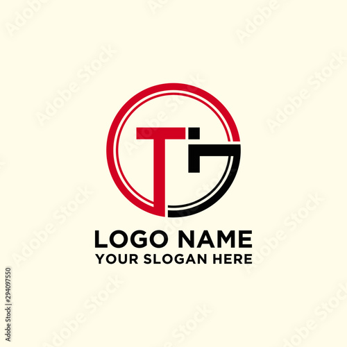 Circle logo with the letter TI inside. letters connecting with circles. Logo circle modern abstract