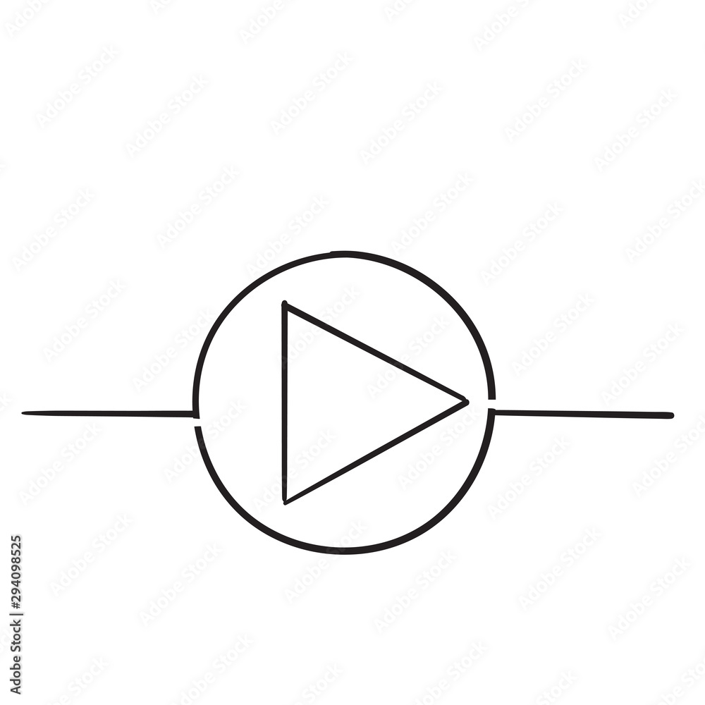 play button icon illustration vector handdrawn style play button icon illustration vector handdrawn style