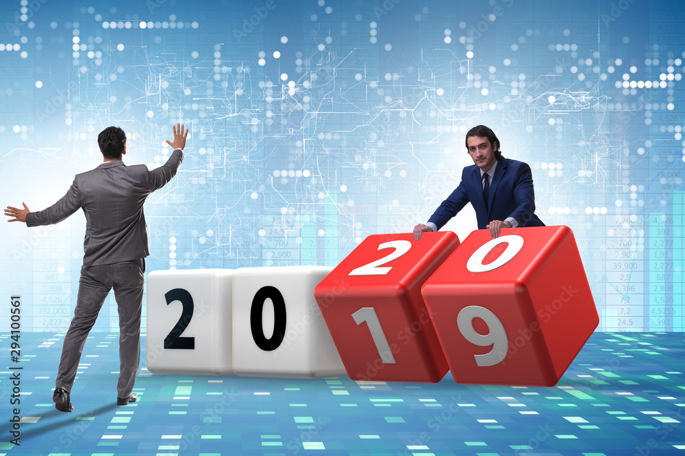Concept of changing year from 2019 to 2020 Concept of changing year from 2019 to 2020