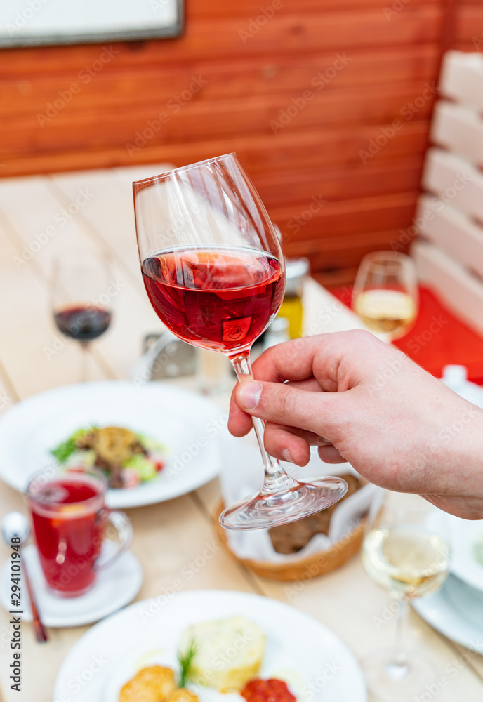 Naklejka premium wine tasting in the restaurant