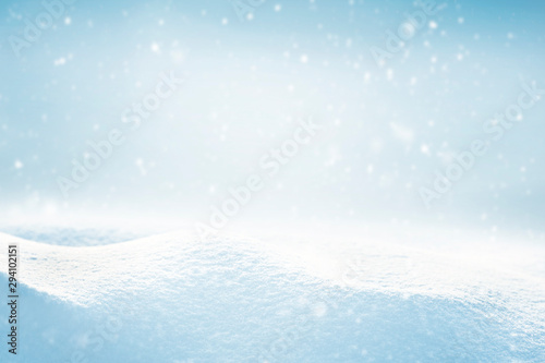 abstract winter background with snowflakes, Christmas background with heavy snowfall, snowflakes in the sky © Mariusz Blach