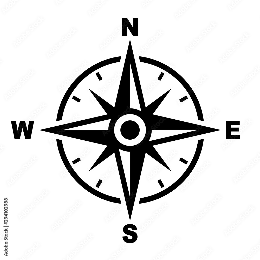 gz519 GrafikZeichnung - german - Navigation / Kompass Symbol: english -  global navigation / compass icon: simple template - square - xxl g8605  Stock Illustration | Adobe Stock