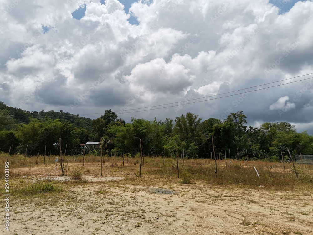 Outdoor land area ready to build houses and development in Kota Kinabalu, Sabah. Malaysia, Borneo. The Land Below The Wind.