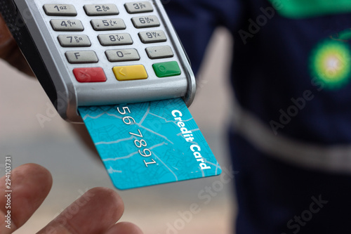 credit card machine with credit card