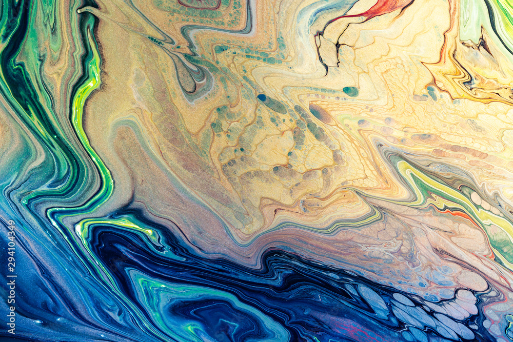 Color full Acrylic Pour Color Liquid marble abstract surfaces Design.