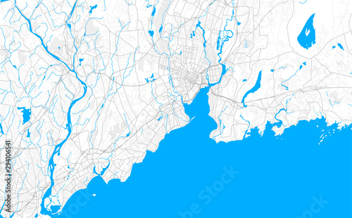 Rich detailed vector map of West Haven, Connecticut, USA