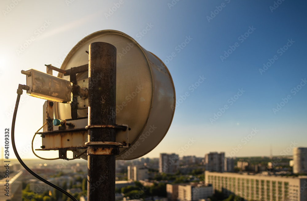 A reverse side of antenna of a radio-relay line of mobile networks