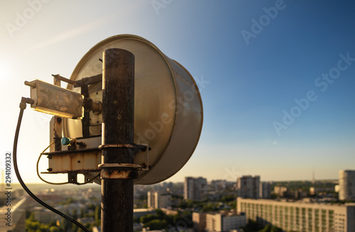 A reverse side of antenna of a radio-relay line of mobile networks