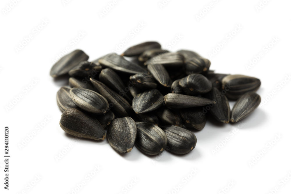 Sunflower seeds isolated on white background Sunflower seeds isolated on white background