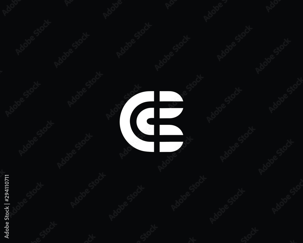 Creative Professional Trendy Letter CB Logo Design in Black and White Color , Initial Based Alphabet Icon Logo