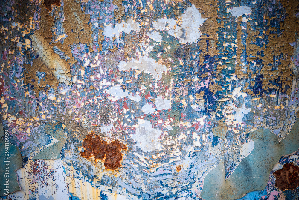 Blue,white and pink metal background,Rusty metal background Blue,white and pink metal background,Rusty metal background