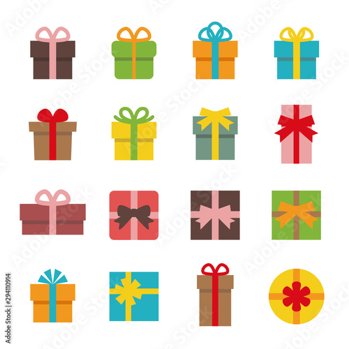 Gift box icon set