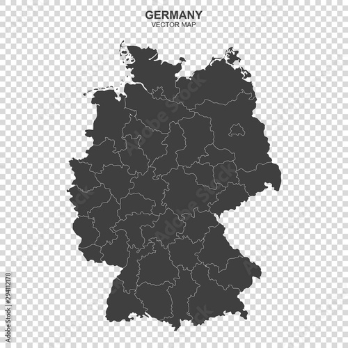 political map of Germany isolated on transparent background