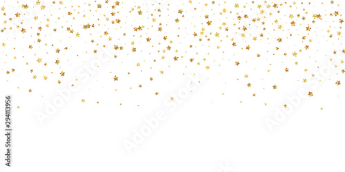 Gold stars random luxury sparkling confetti. Scatt photo