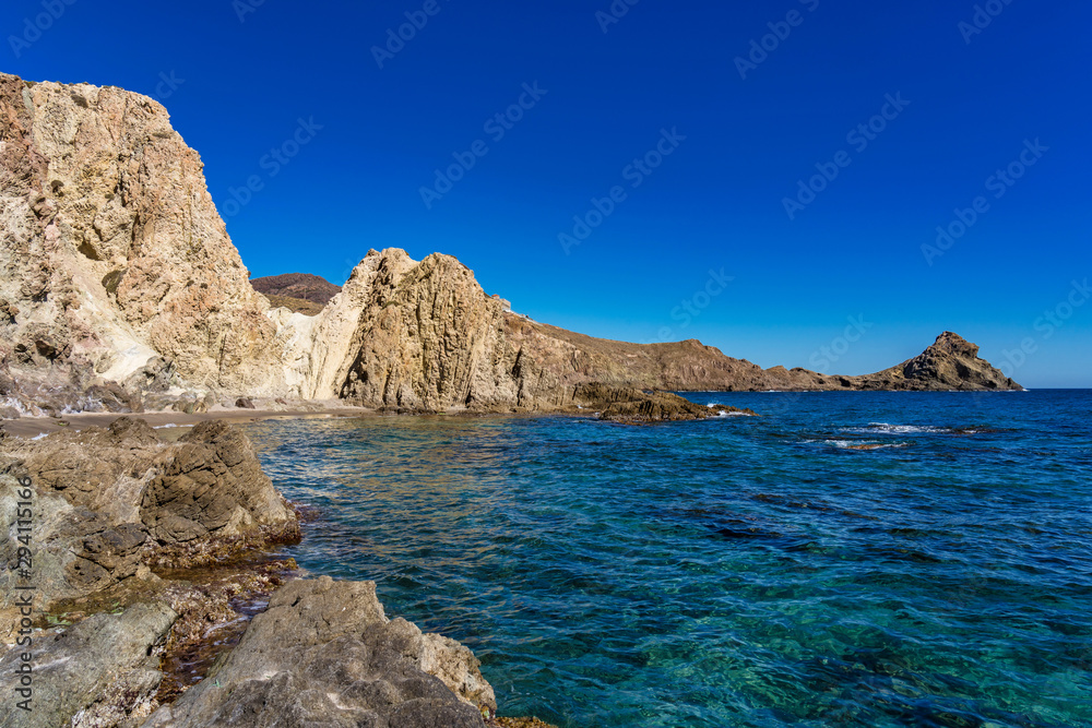 Rocky Coast of Cabo de Gata Nijar Park, Almeria, Spain