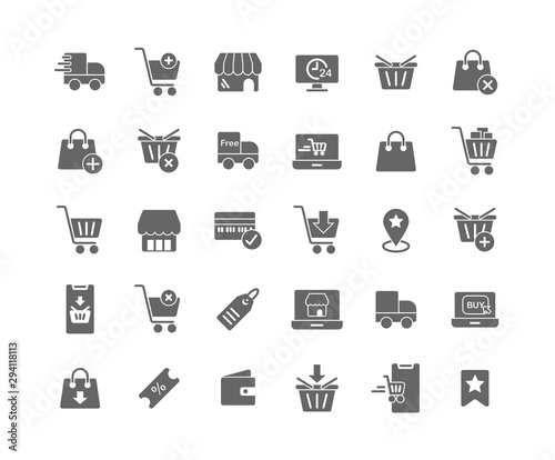 Online Shopping solid icon ...