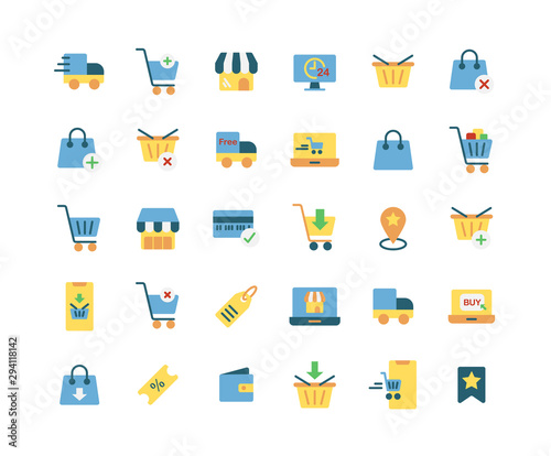 Online Shopping flat icon s...