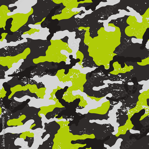 Seamless grunge camouflage background pattern