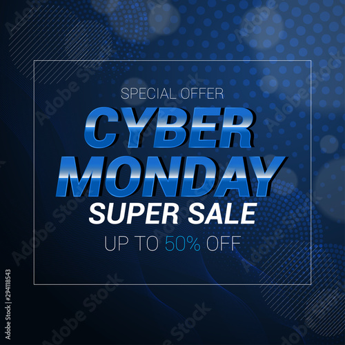 cyber monday super sale simple modern design banner background vector