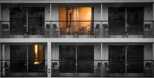 Photography windows in black and white in Budapest