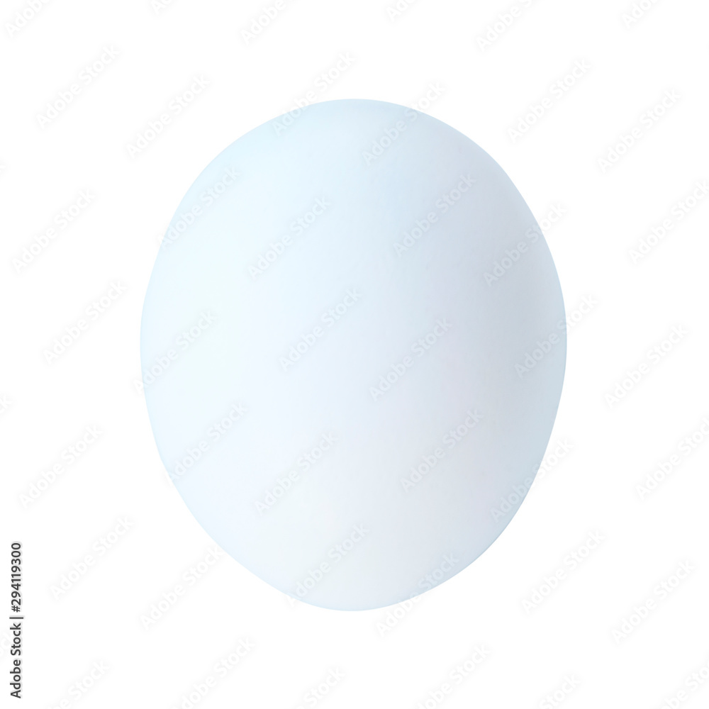 Fototapeta premium Chicken egg close-up, white color isolated on white background