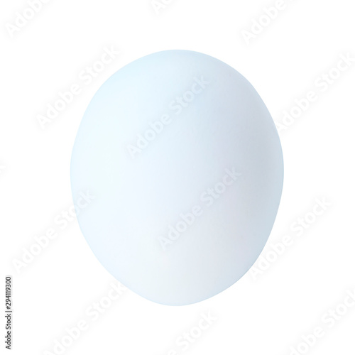 Chicken egg close-up, white color isolated on white background